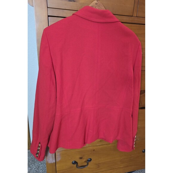 NWT Ellen Tracy Size 18 Double-Breasted Pea Coat Blazer Wool Gold Leopard - Picture 7 of 14